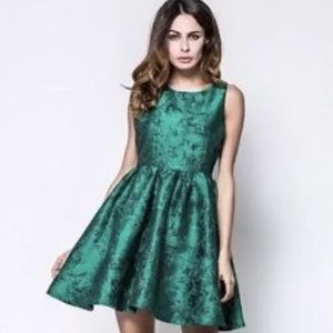 Green Size Small Short Cocktail Skater Dress